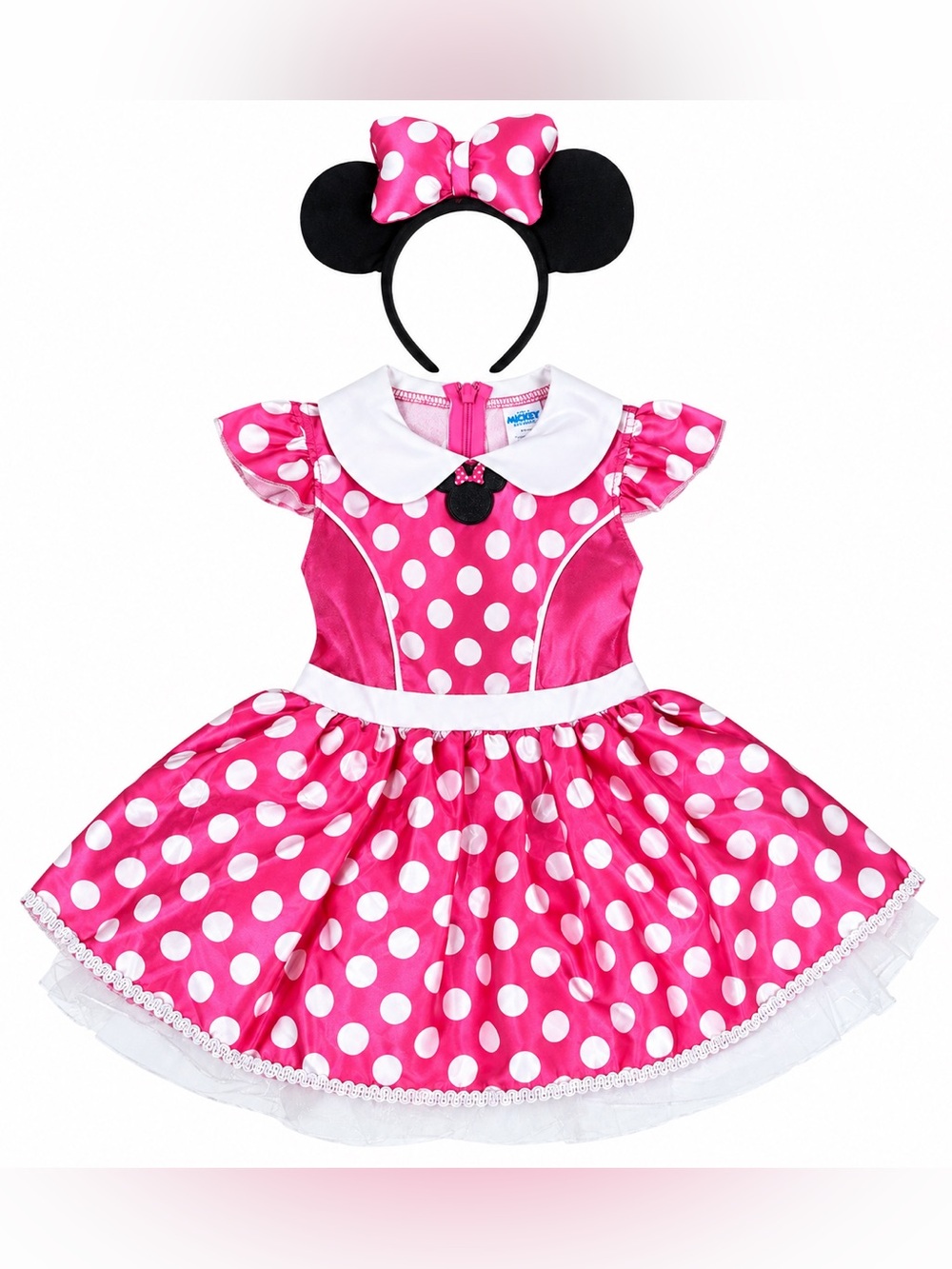 Disney Minnie Mouse Clubhouse Costume Girls 3T 4T Pink Polka Dot Dress Ears